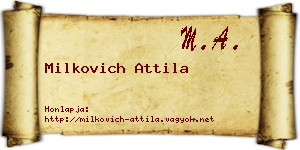 Milkovich Attila névjegykártya