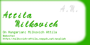 attila milkovich business card